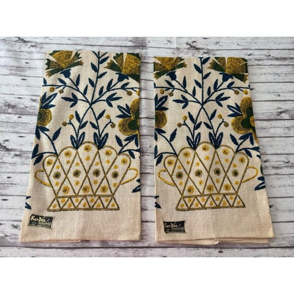 Kay Dee Designs Other - PAIR Vintage Kay Dee 1760 Floral Colonial Linen Kitchen Towels John Gieroch NEW